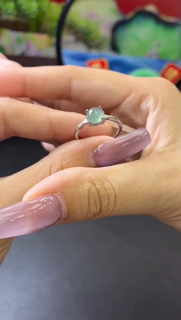 银S925镶嵌戒指翡翠戒指