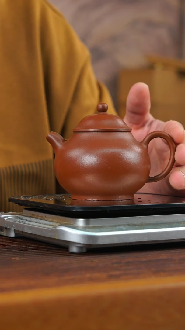 茶壶紫砂朱泥薄胎潘壶200CC