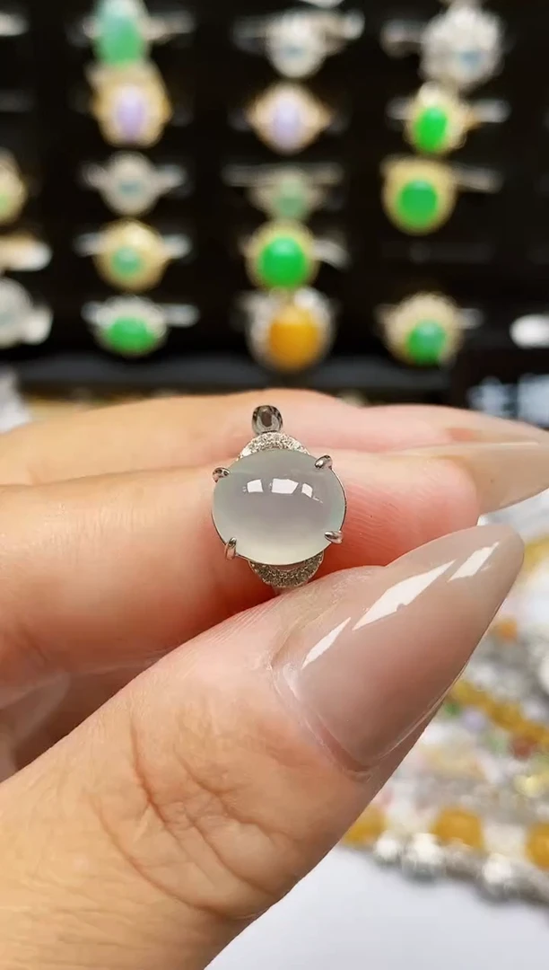 银S925镶嵌戒指翡翠0533