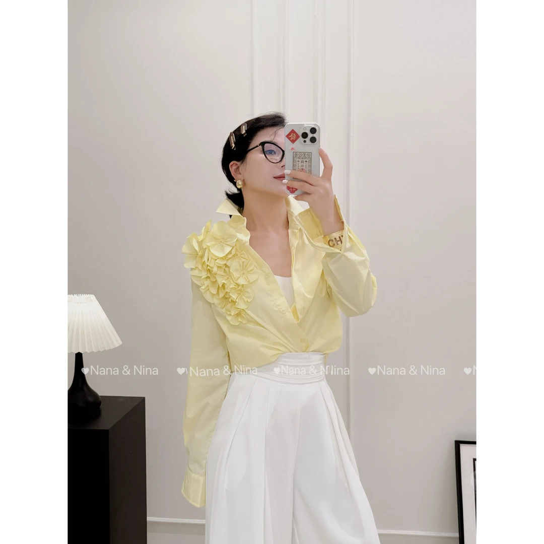 小众炸街高级感女装设计师款百搭时尚气质棉衬衫女士小众轻奢衬衣