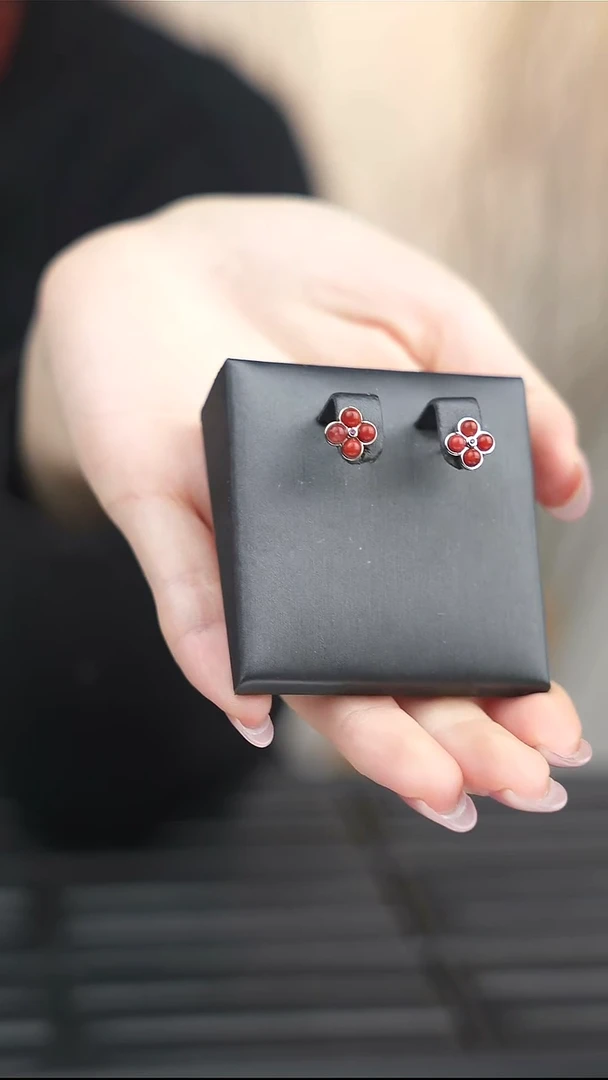 未镶嵌南红玛瑙耳饰南红耳钉