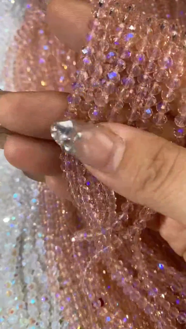 玻璃1568卡4水晶扁20条微光彩水粉透