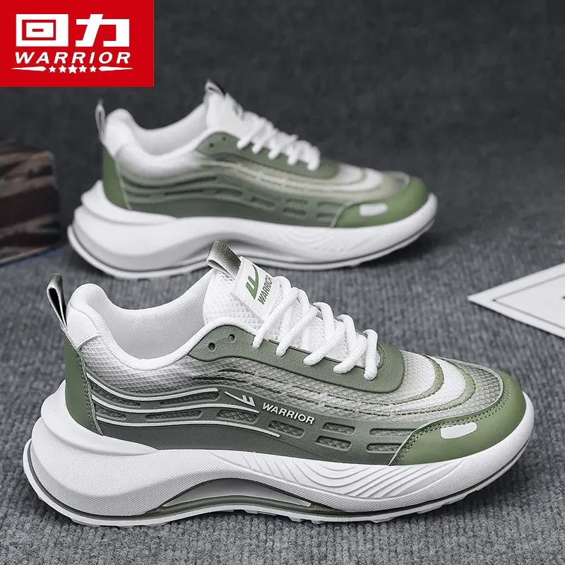 回力男鞋2025新款增高老爹鞋夏季旋转纽扣防水皮面青少年运动鞋子