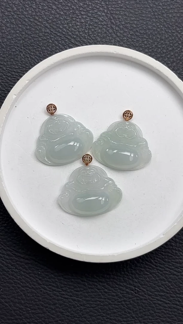 颈饰18K金镶嵌翡翠YM266-6 佛公 多样性发一件