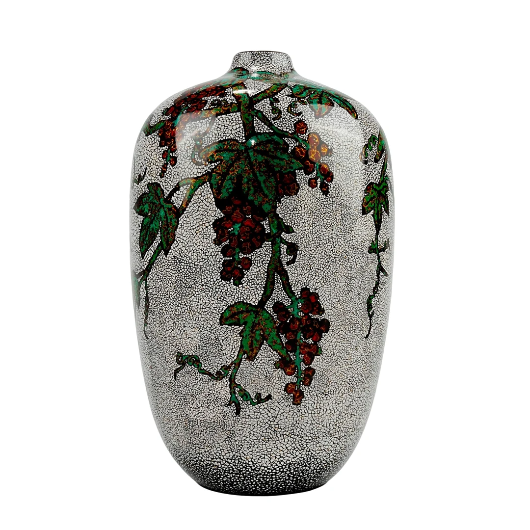 沈绍安非遗漆器 莲花章脱胎硕果累累宝瓶（尺寸：35*20）