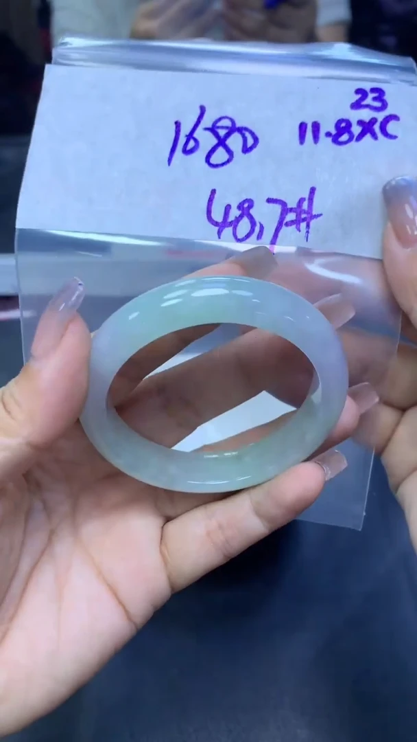未镶嵌定制翡翠23手镯48.7+1680元+拍一发一