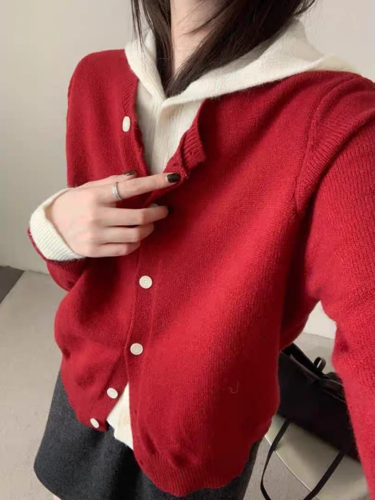 【济州岛】慵懒温柔风假两件长袖针织开衫