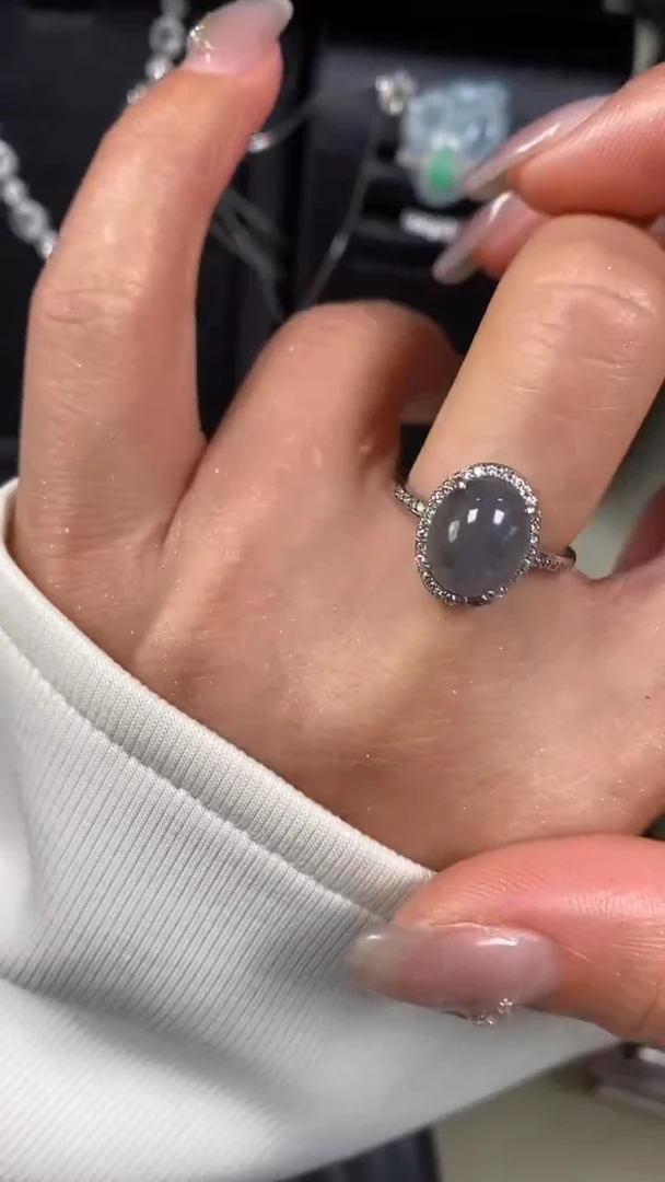 【闪购商品】翡翠戒指银S925镶嵌8213