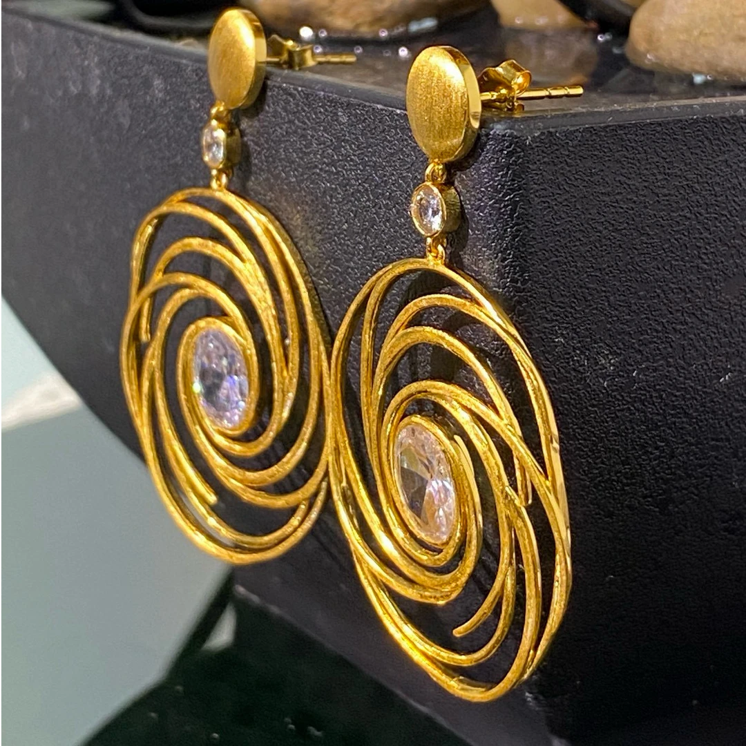 925银合成锆石耳饰 卡卡珠宝 S925银合成立方氧化锆耳坠