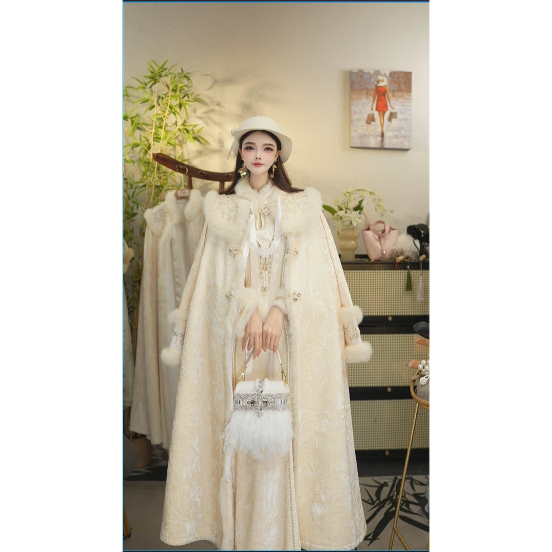 【夏维莲·香槟雅韵】新款国风加绒粉色新中式套装（5959+5979）