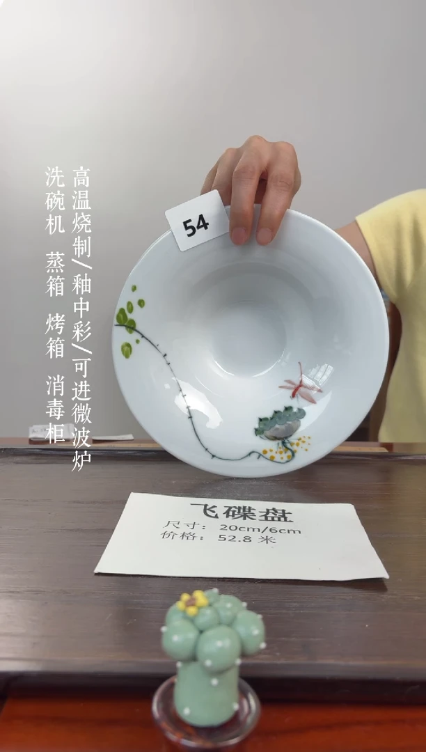 国韵瓷坊-手绘飞碟盘054