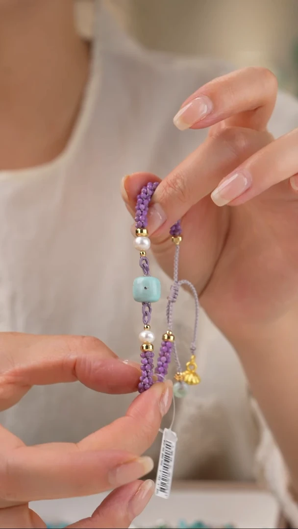 银S925镀金镶嵌绿松石手链1