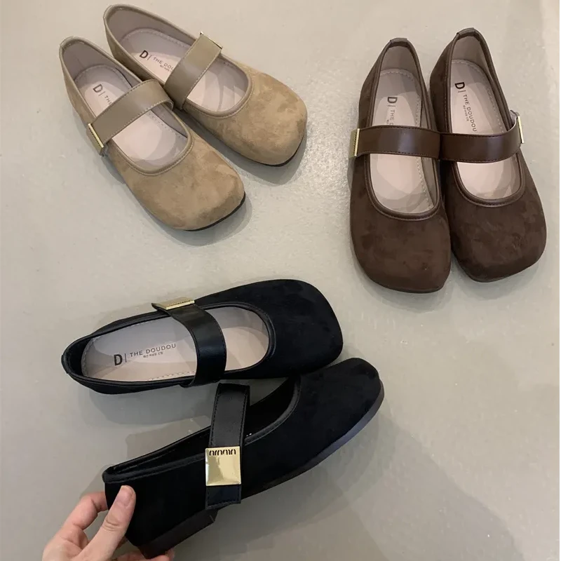 爆款新款小单鞋显瘦圆头玛丽珍鞋百搭春夏软底一字带韩系女鞋时尚