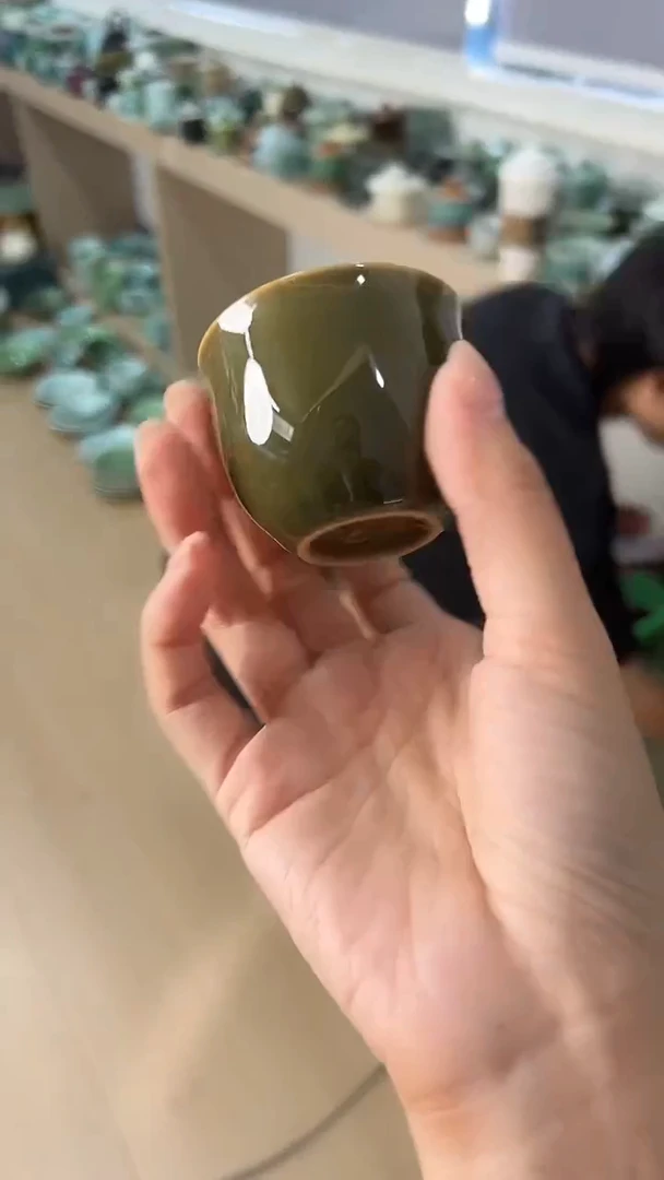 龙泉云间青瓷小米茶器
