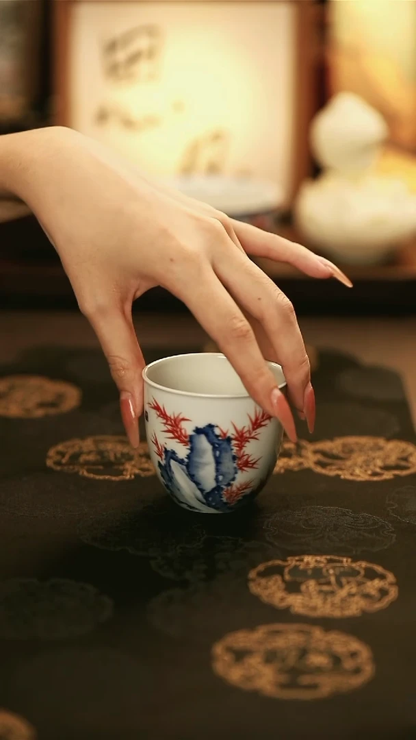 M4500/陶瓷山石竹子缸杯