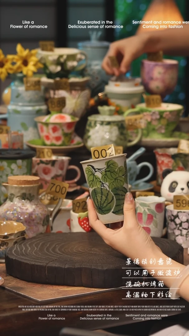 陶瓷景德镇高温釉下彩手工手绘款式