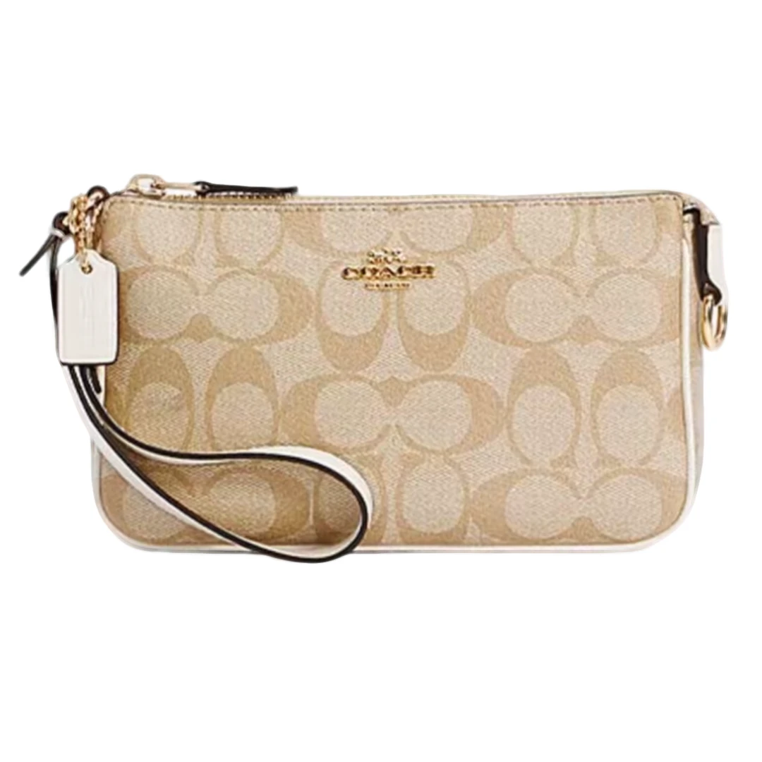 未使用 COACH/蔻驰 Nolita19老花满印麻将包腋下包手拿包小号米色