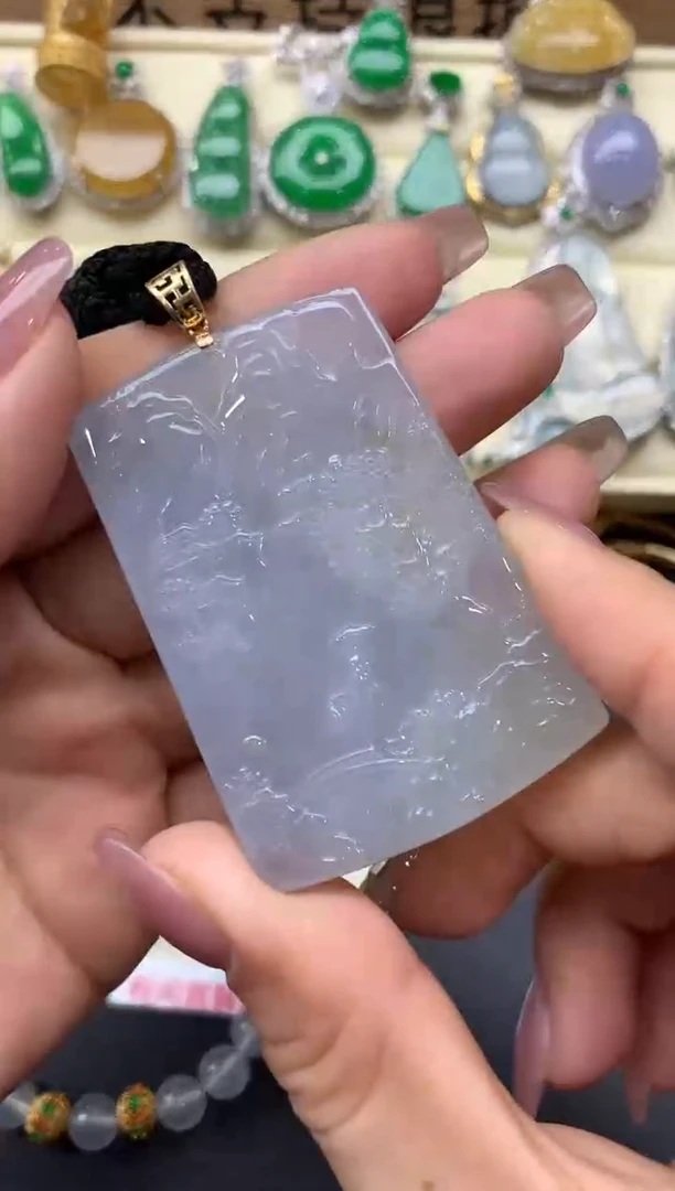 颈饰18K金镶嵌翡翠294-中国好珍宝