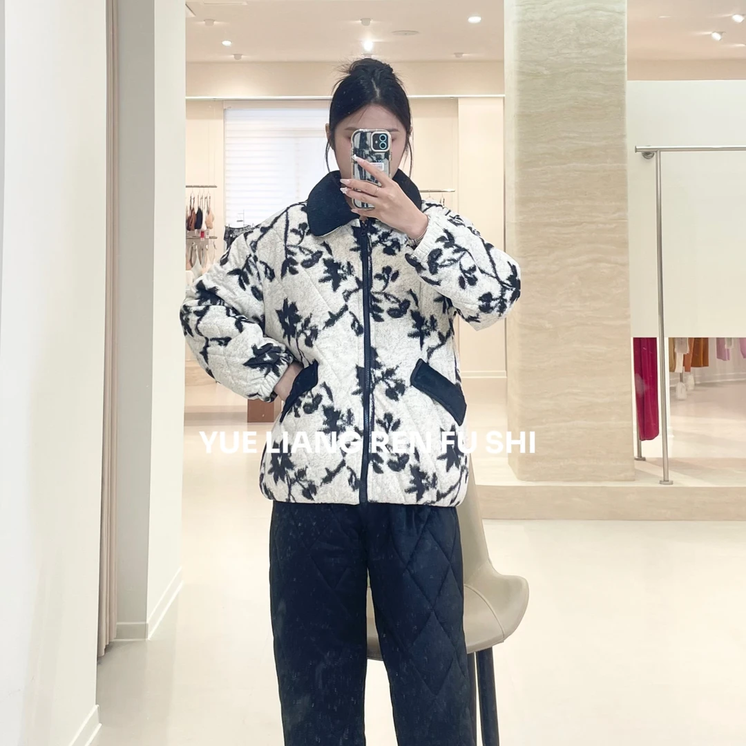 芬腾睡衣女士冬季雪尼尔绒加厚夹棉加绒保暖碎花可外穿家居服套装