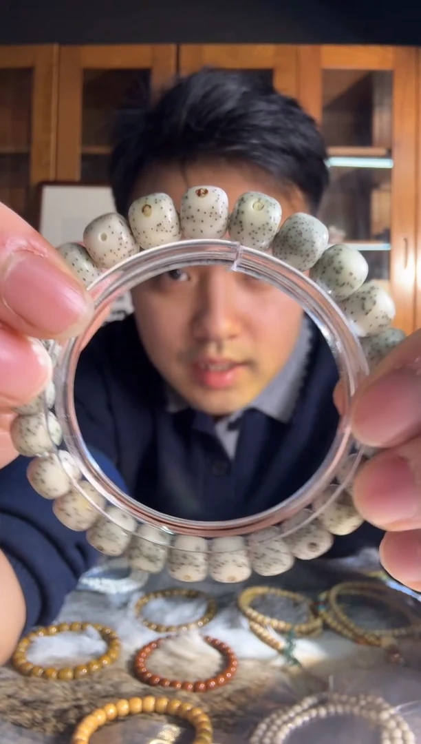 手串星月菩提石玉料卡9老型单圈