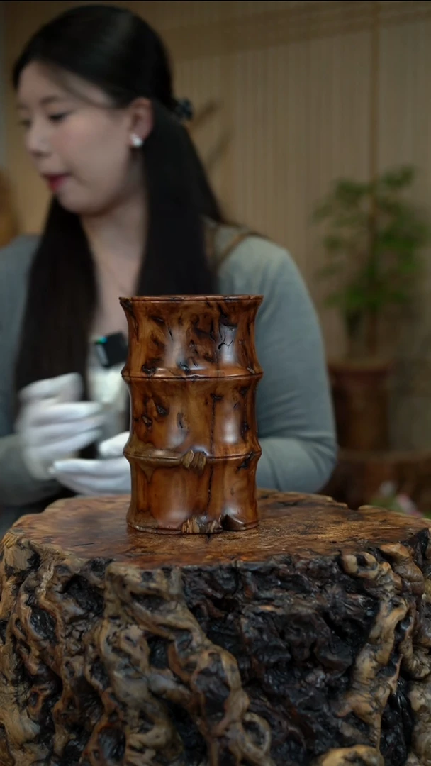 枣木雷击枣木竹节花器