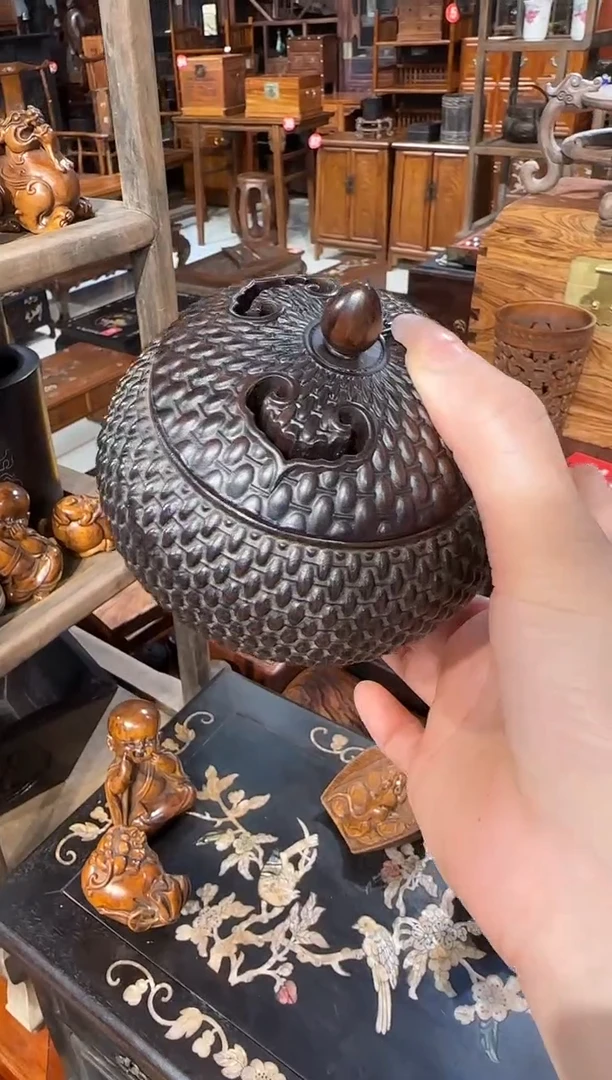 【闪购商品】木木艺雕刻圆香炉158.88888