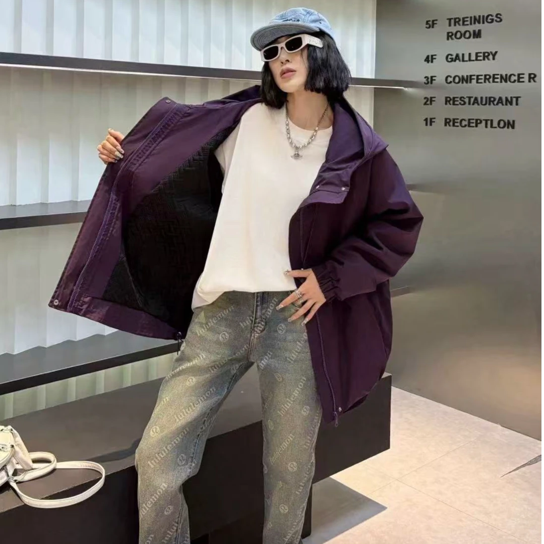 秋季新款宽松显瘦薄棉大码特体300斤可穿宽松连帽外衣外套8029