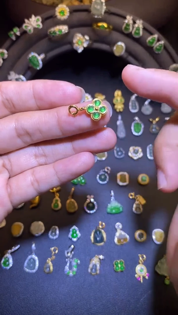 吊坠(不含链)银S925镶嵌翡翠1