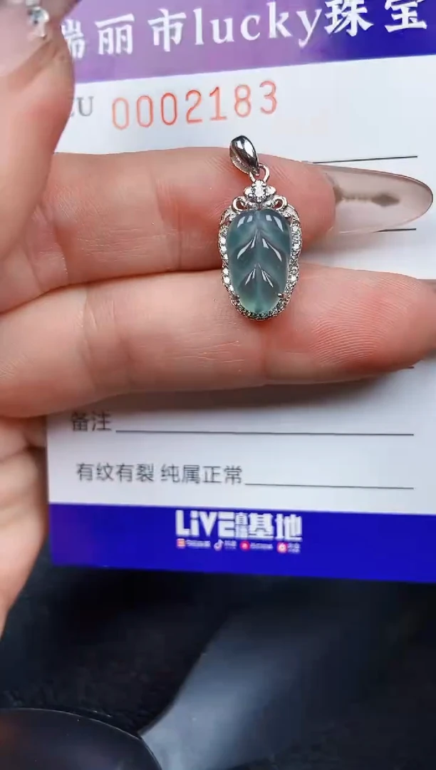 翡翠银S925镶嵌颈饰2183