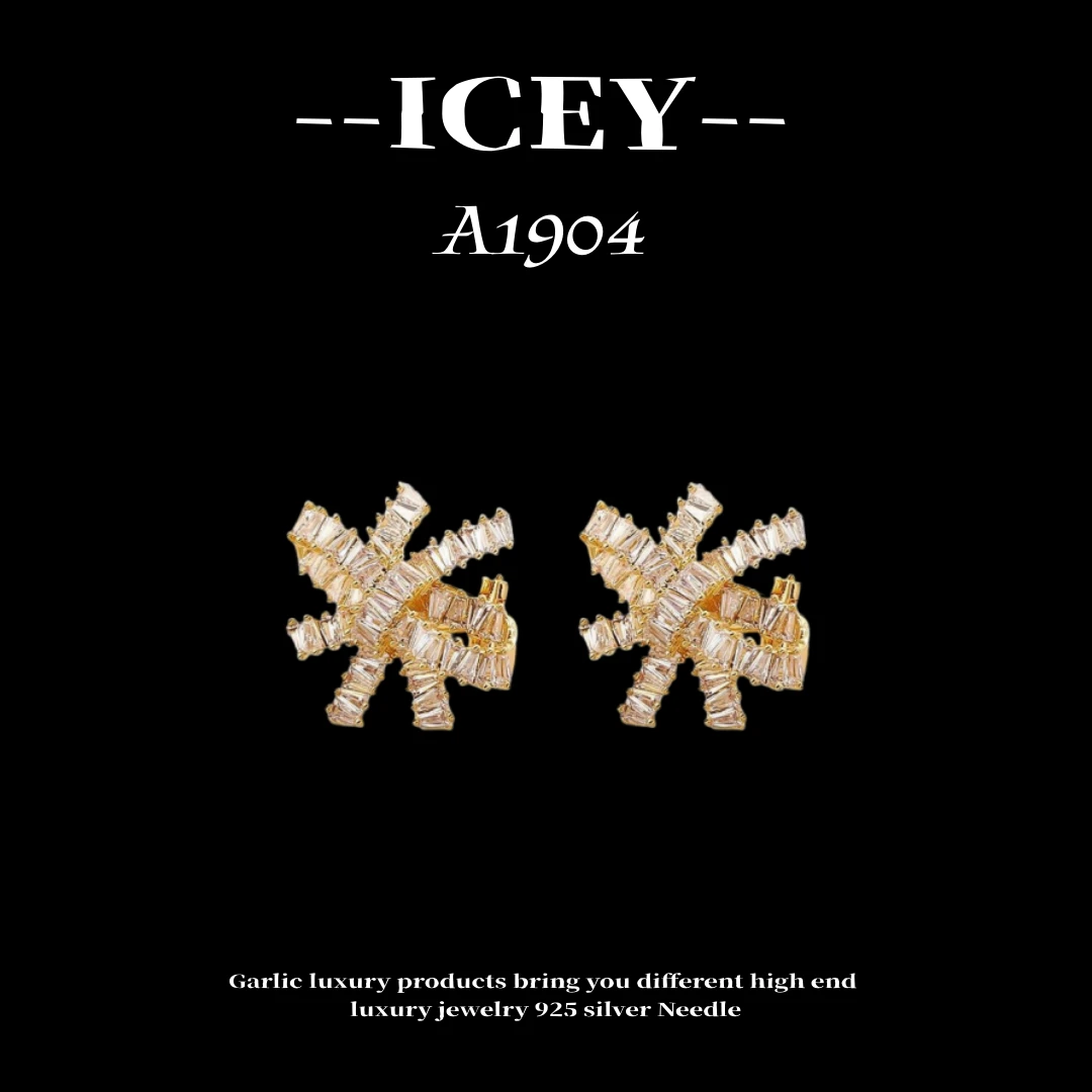 镀18K金 ICEY设计简约手工耳饰--A1904