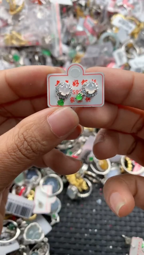 银S925镶嵌戒指翡翠777   10