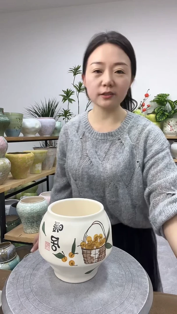 11.9陶瓷花盆直播链接高.14      口11