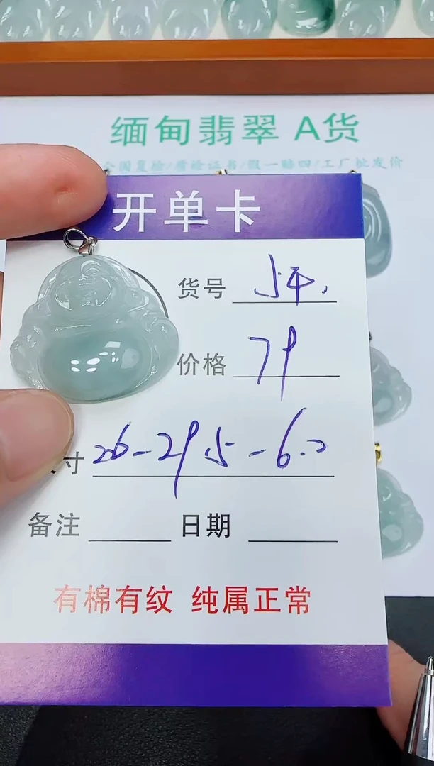 翡翠未镶嵌吊坠(赠链)54
