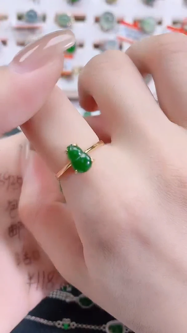银S925镶嵌戒指翡翠天然翡翠