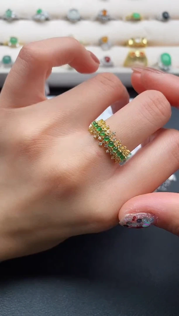 银S925镶嵌戒指翡翠444444444+2