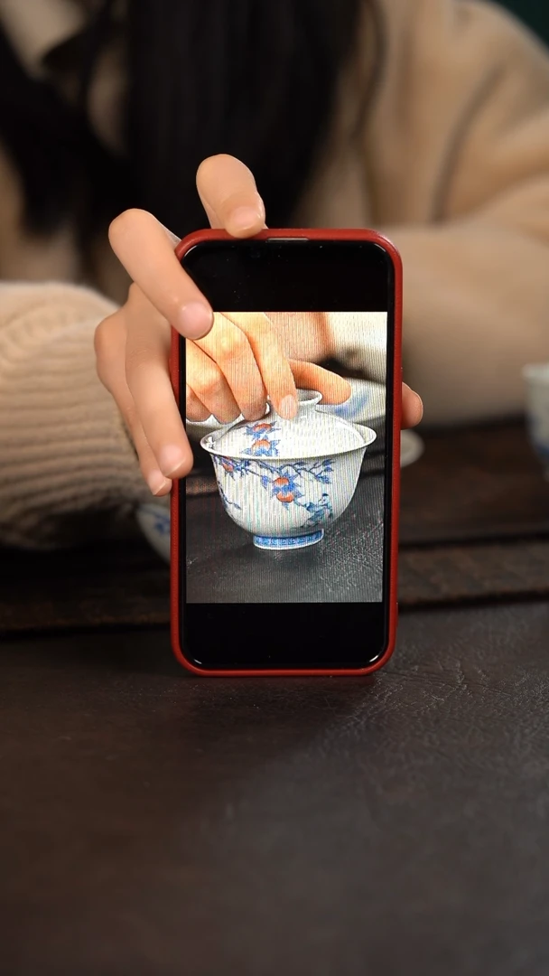 【闪购商品】杯尾款聚澜堂九桃五福盖碗