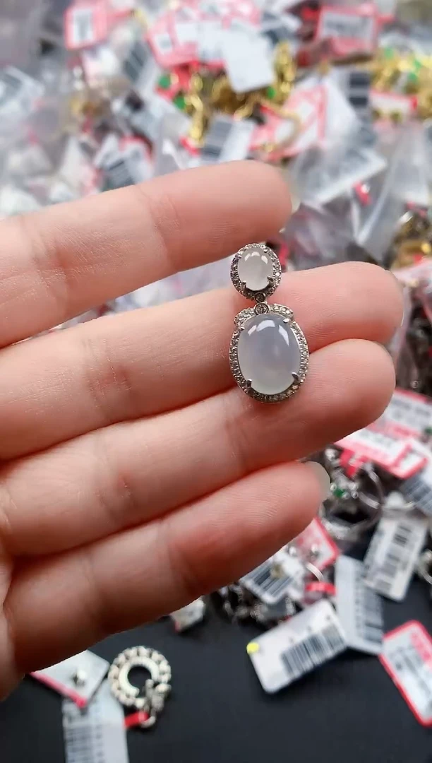 银S925镶嵌戒指翡翠天然A货缅甸翡翠