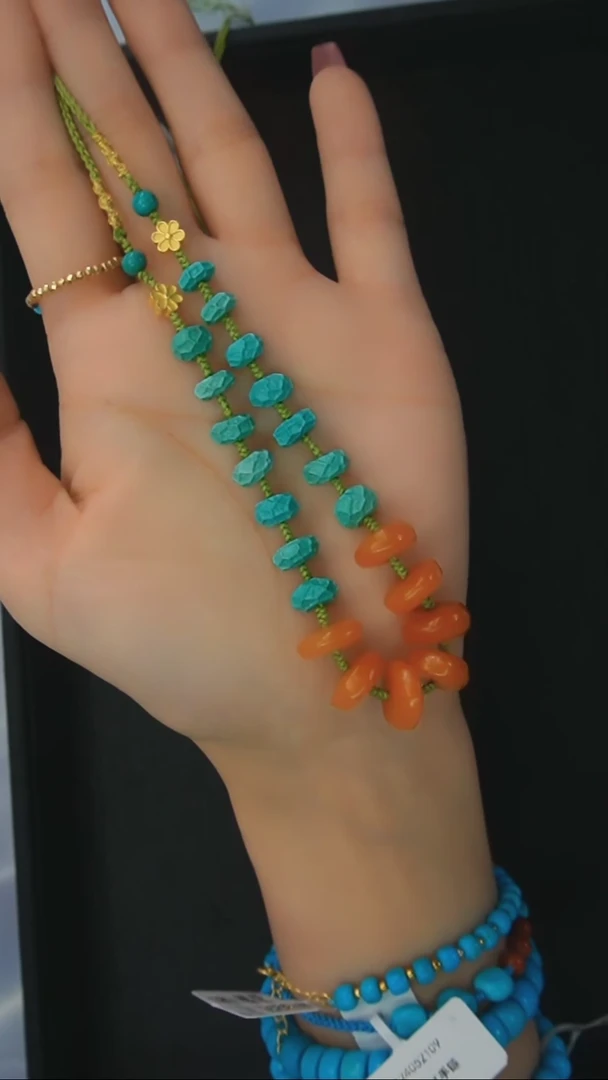 【闪购商品】绿松石项链银S925镶嵌发货一件