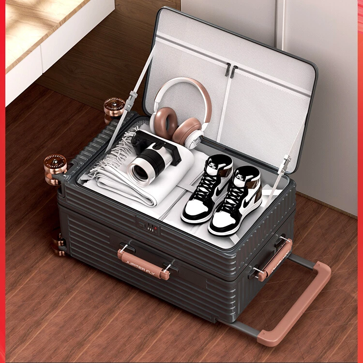 新款侧开行李箱可扩展拉杆箱结实耐用旅行箱20寸登机箱女男拉杆箱