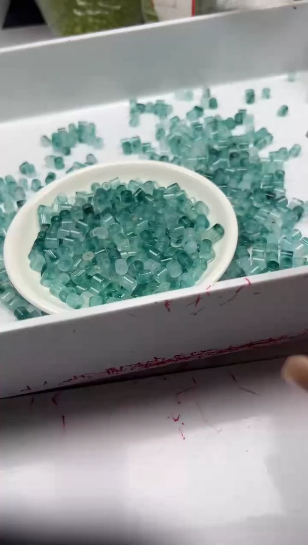 玛瑙/玉髓颈饰未镶嵌w2955蓝水飘花桶珠6*3mm*20