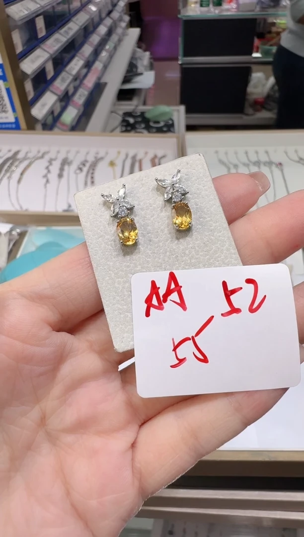 【闪购商品】水晶耳饰银S925镶嵌多样性发一AA52