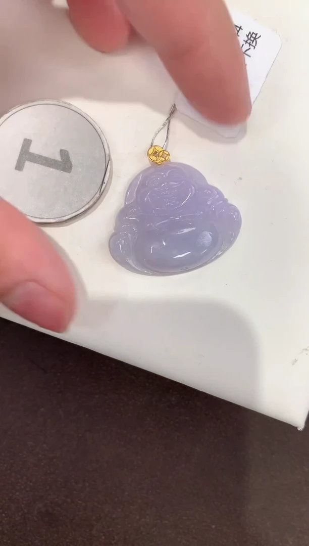 颈饰18K金镶嵌翡翠天然缅甸A货翡翠