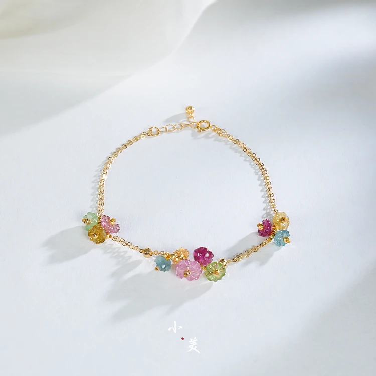 18K金碧玺繁花手链（多样性发）G90041