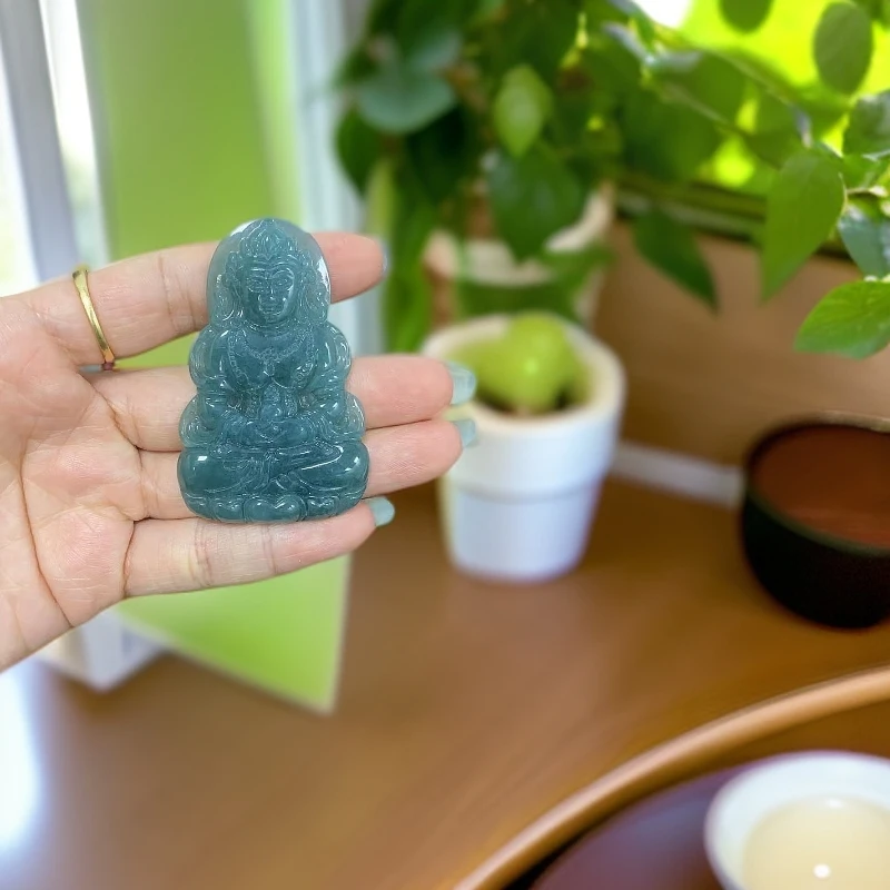 天然A货翡翠度母挂件