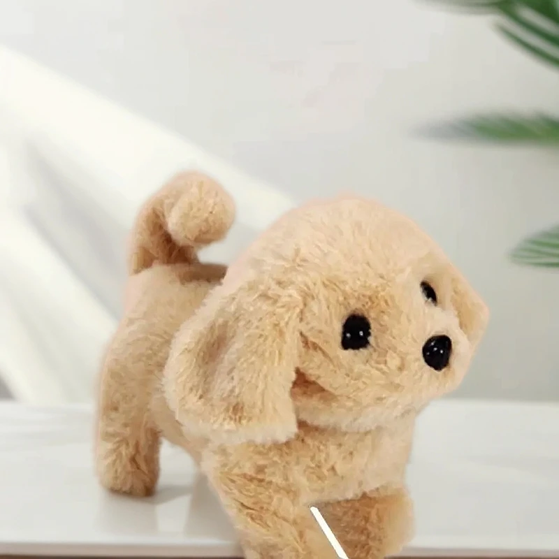 【送电池】电动小狗儿童毛绒玩具仿真宠物狗会走会叫摇尾巴益智玩具