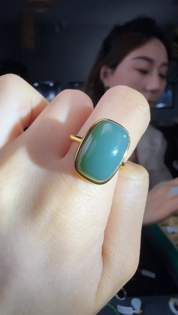 【闪购商品】和田玉银S925镶嵌戒指1