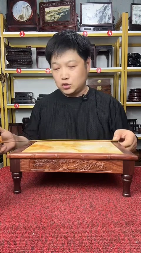 紫檀木类置物架30*23*10CM