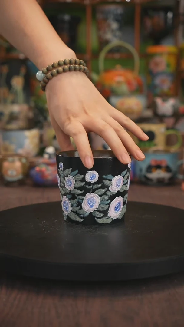 紫砂油画手绘釉下彩