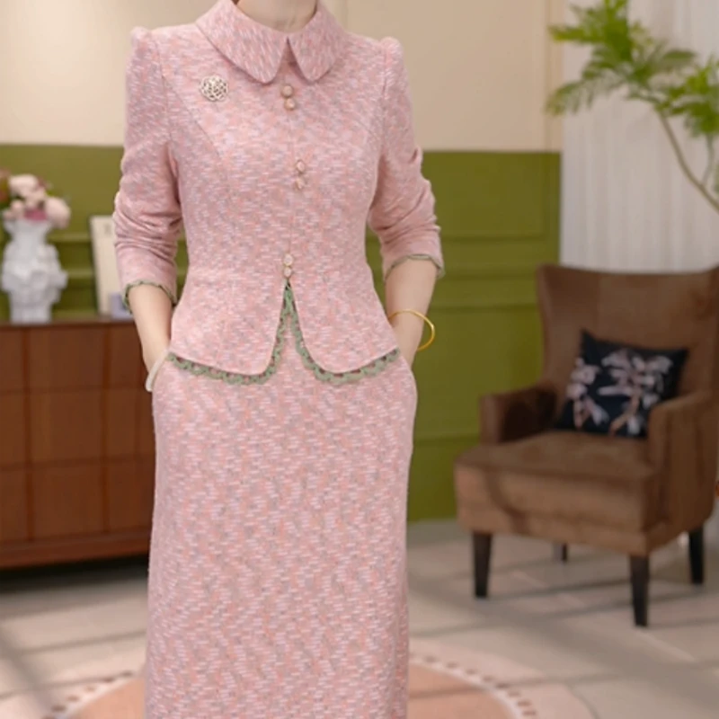 B240【连衣裙】2025秋季新款优雅时尚高级感气质显瘦女人味连衣裙