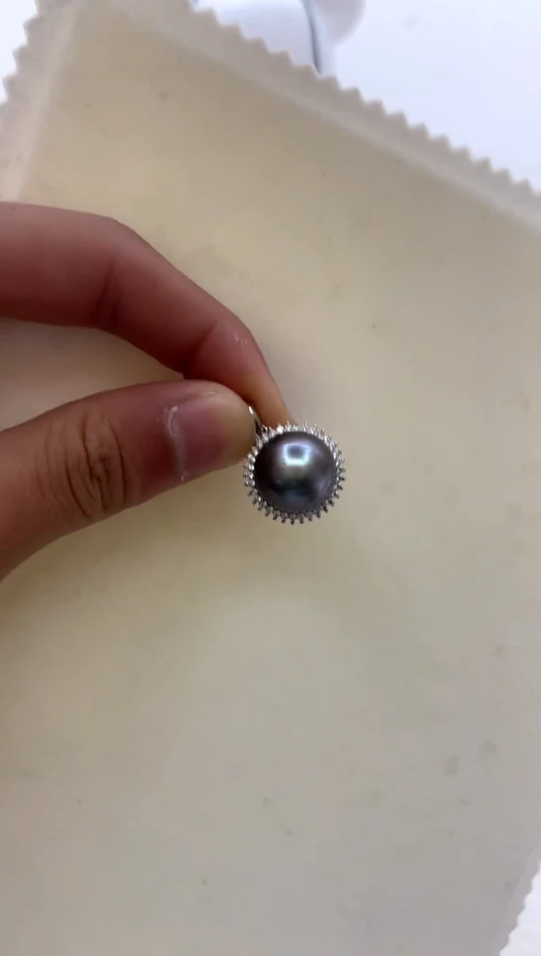 颈饰银S925镶嵌海水珍珠14-15